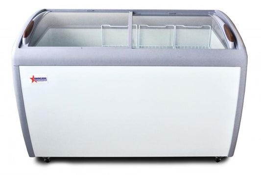 Omcan 27941 50-inch Ice Cream Display Chest Freezer with Curve Glass Top