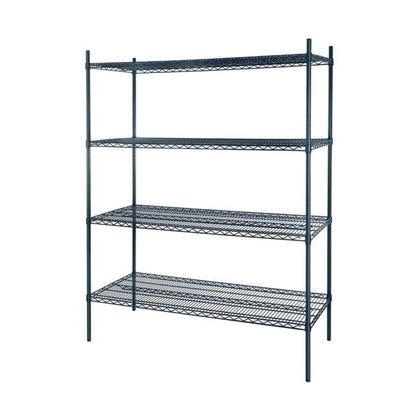 Atosa MWSSE242474 24"x24" Slate Gray 4-Shelf Epoxy Shelving Unit with 74" Post