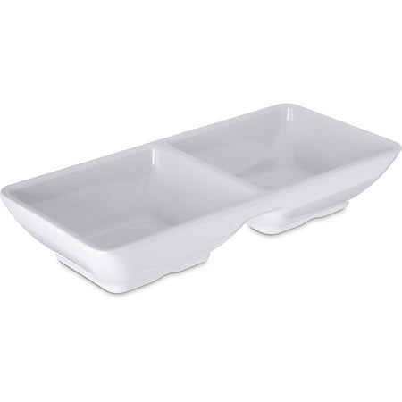 Carlisle 86202 2 oz Per Square White Double Square Melamine Ramekin