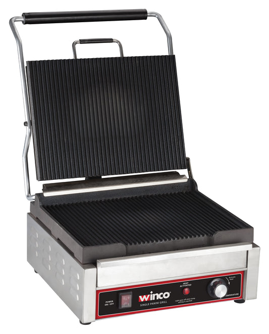 Winco EPG-1C 14" Single Ribbed Plate Panini Grill
