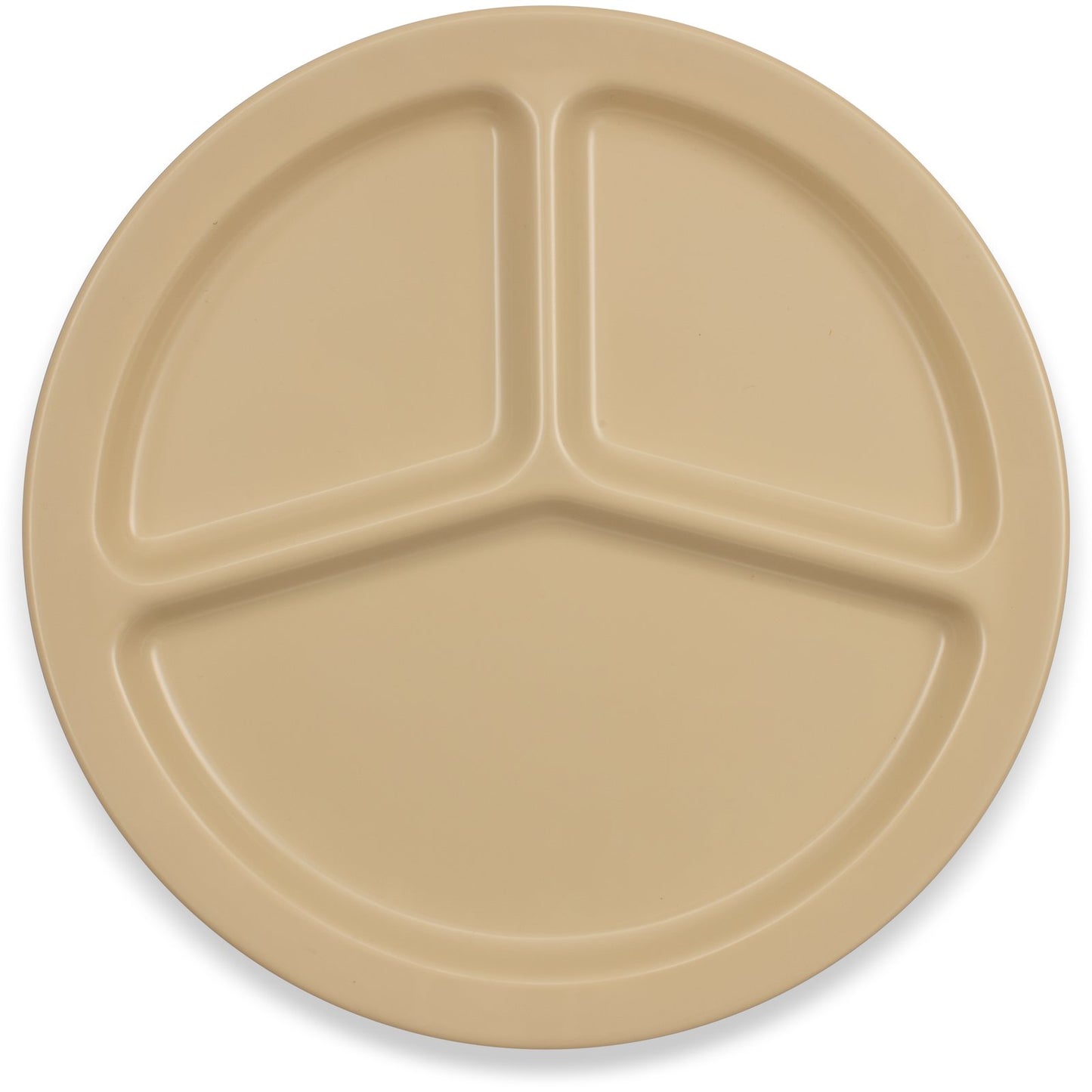 Carlisle KL10225 10" Tan 3-Compartment Kingline Melamine Plate
