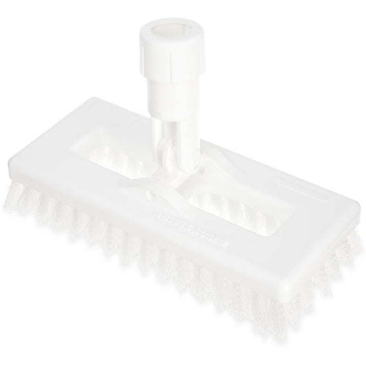 Carlisle 3638831EC02 8" White Color Code Swivel Scrub Brush