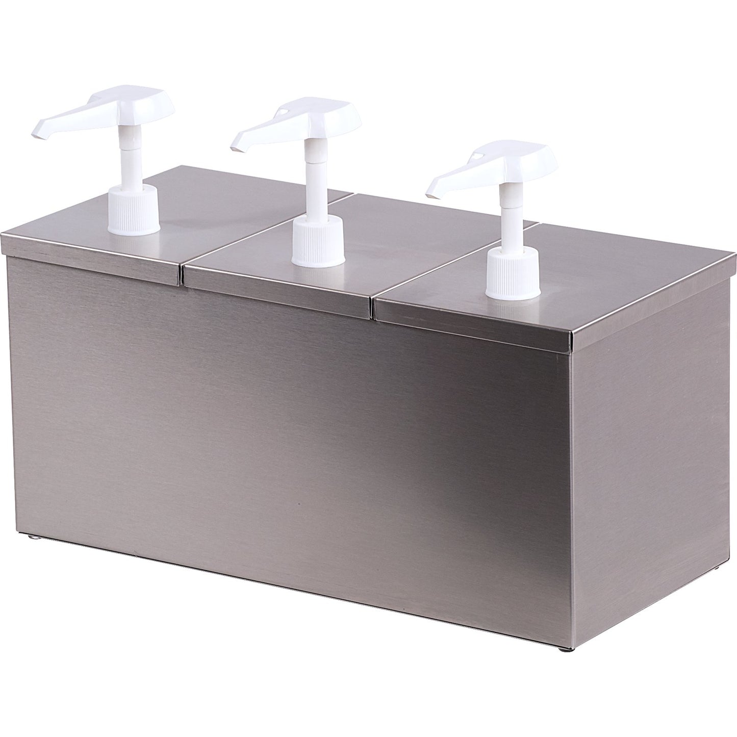 Carlisle 38623IB Stainless Steel Insulated Condiment Topping Rail with 3 Standard Pumps & Ice Packs