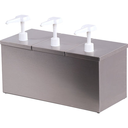 Carlisle 38623IB Stainless Steel Insulated Condiment Topping Rail with 3 Standard Pumps & Ice Packs