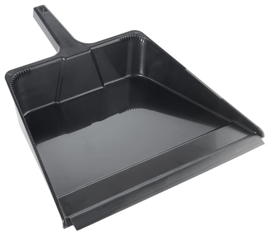 Winco DP-1618K 16" x 18" x 5-1/4" Black Plastic Large Dust Pan