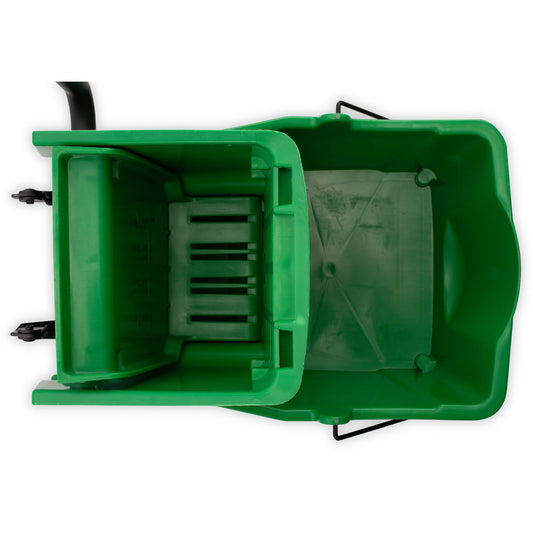 Carlisle 3690809 26 Qt Green Polypropylene Commercial Mop Bucket with Side-Press Wringer