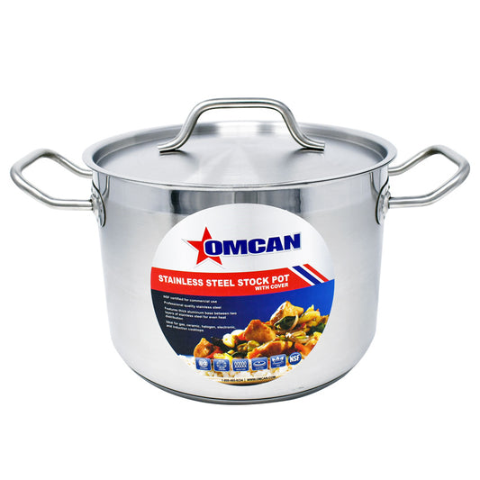 Omcan 80437 8 Qt Stainless Steel Stock Pot with Cover