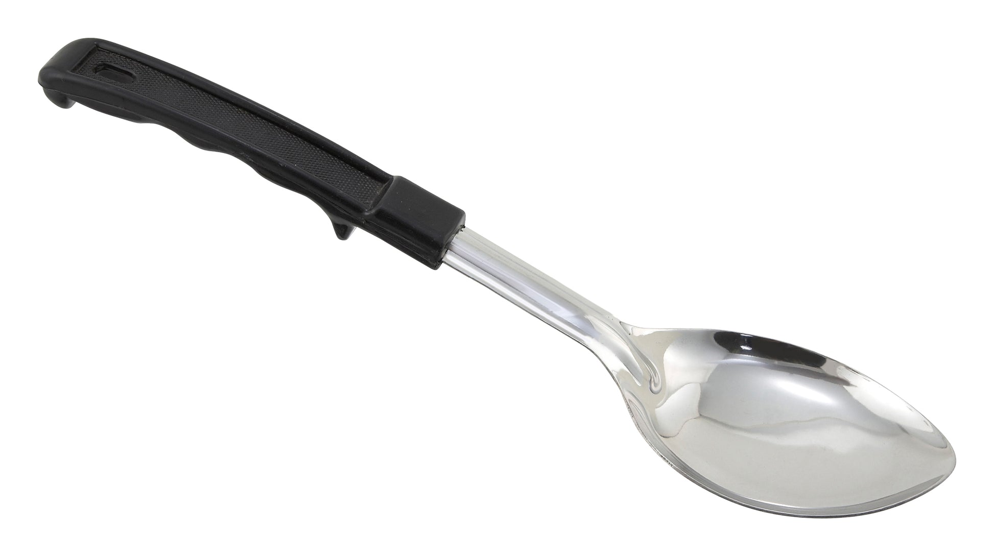 Winco BHON-11 11" Stainless Steel Solid Basting Spoon with Plastic Handle