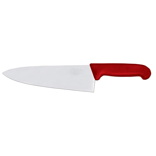Omcan 23876 8-inch Medium Cook Knife with Red Super Fiber Handle