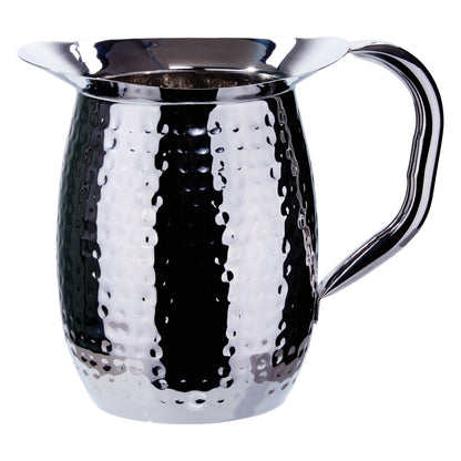 Winco WPB-3H 3 Qt. Stainless Steel Hammered Bell Pitcher