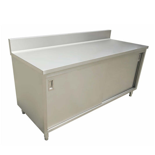 Omcan 43480 24" x 48" Worktable with Cabinet and Sliding Doors