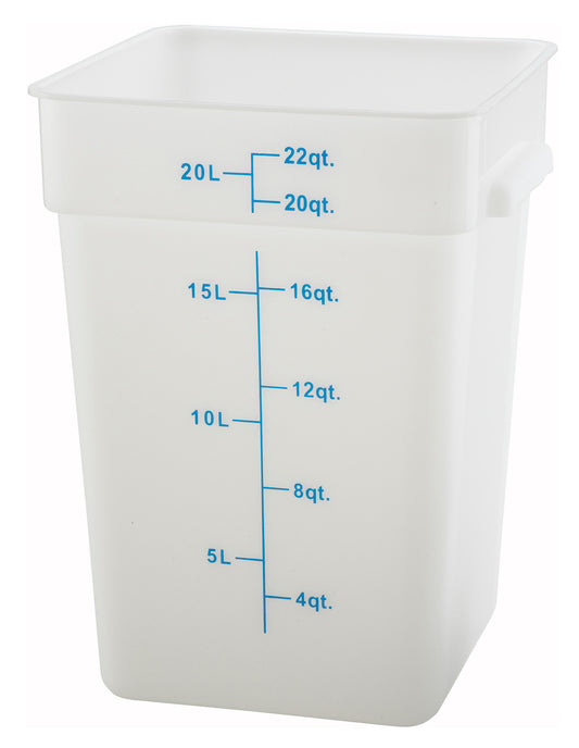 Winco PTSC-22 22 Qt. Translucent Polypropylene Storage Container
