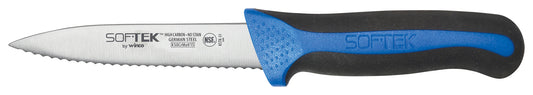 Winco KSTK-31 3.5" SofTek Serrated Paring Knives, Soft Grip Handle (2Pcs/Pk)