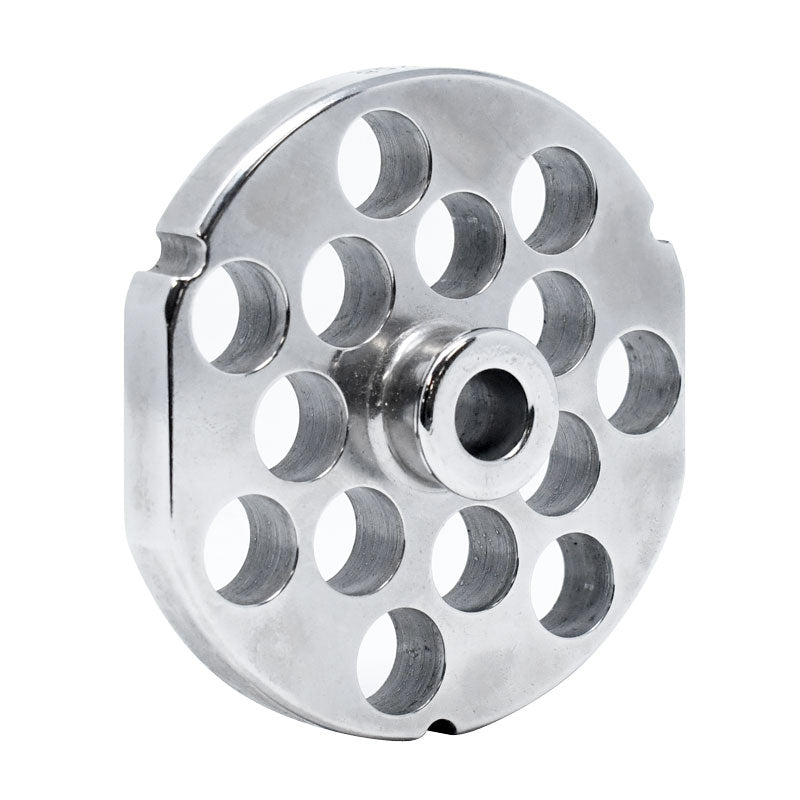 Omcan 11162 #32 Three Notches/Two Flat Sides Stainless Steel Machine Plate with Hub, 16 mm (5/8")