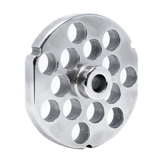 Omcan 11162 #32 Three Notches/Two Flat Sides Stainless Steel Machine Plate with Hub, 16 mm (5/8")