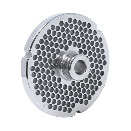 Omcan 43564 #32 Three Notches/Round European Style Stainless Steel Plate with Hub, 4.8mm (3/16")