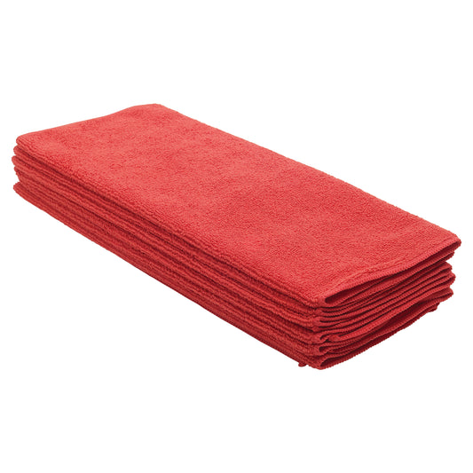 Winco BTM-16R 16" x 16" Red Microfiber Towel (6pcs/pk)
