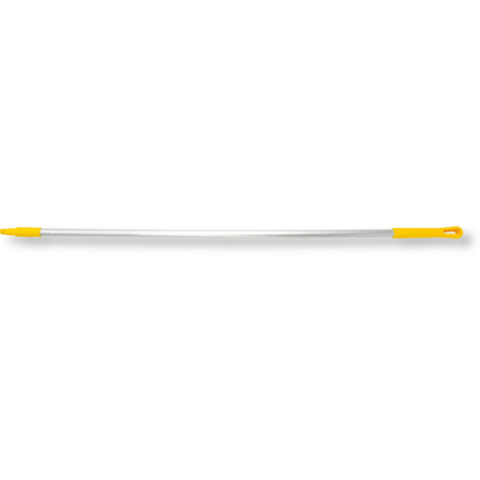 Carlisle 40226EC04 60" Yellow Natural Aluminum Handle with Color-Coded Tip and Hang Up Cap