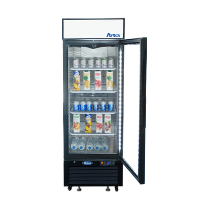 Atosa MCF8722GR 19.39 Cuft- Black Single Glass Door Bottom Mount Merchandiser Refrigerator
