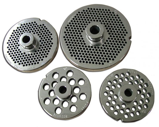 Omcan 43563 #32 Three Notches/Round European Style Stainless Steel Plate with Hub, 3.2mm (1/8")