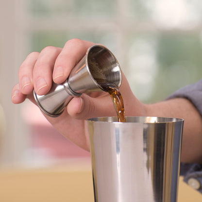 Winco J-7 1/2 oz. x 1 oz. Stainless Steel Japanese-Style Jigger