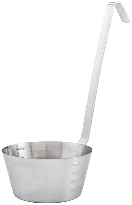 Winco SHHD-1 1 Qt. Stainless Steel Hooked Handle Dipper