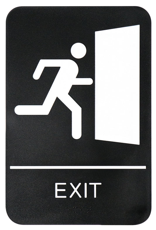 Winco SGNB-604 6" x 9" Information Sign (Braille) - "Exit"
