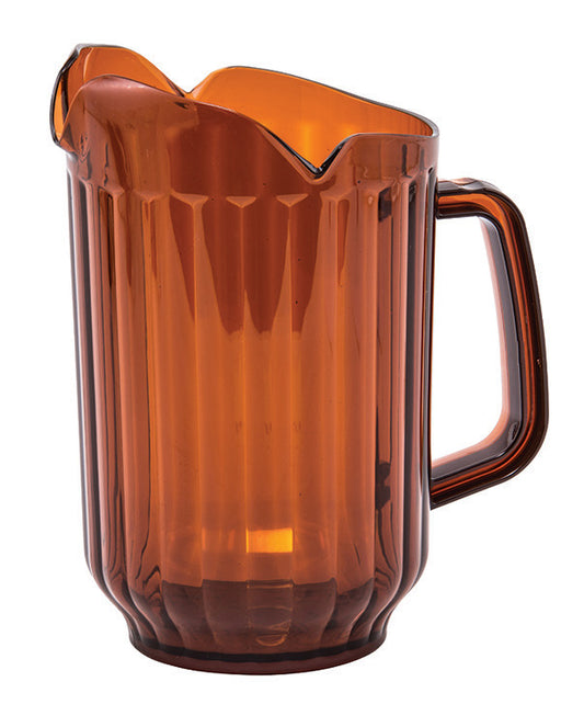 Winco WPCT-60A 60oz. Amber Polycarbonate Pitcher, 3 Spout