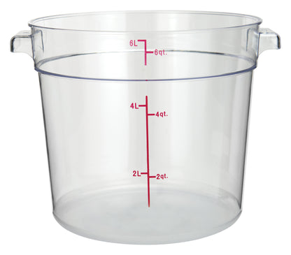 Winco PCRC-6 6 Qt. Clear Polycarbonate Storage Container