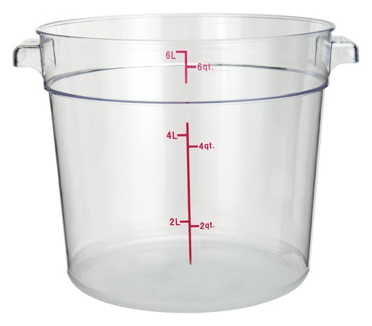 Winco PCRC-6 6 Qt. Clear Polycarbonate Storage Container