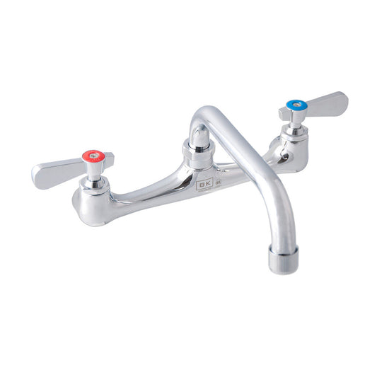 BK Resources BKF-8W-8-G 8" Chrome-Plated Brass O.C. Workforce Splash Mount Faucet W/8" Swing Spout