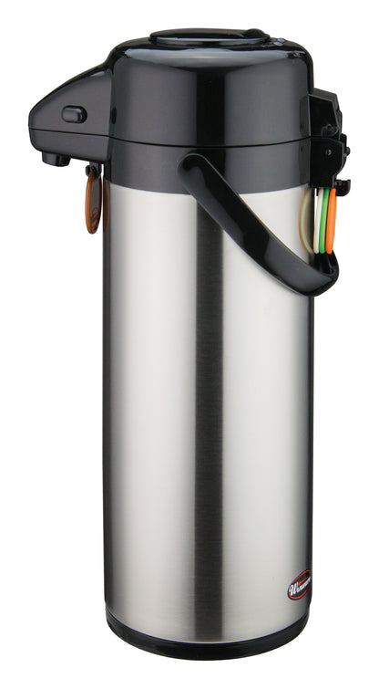 Winco APSP-930 3 L Stainless Steel Lined Airpot w/ Push Button Top