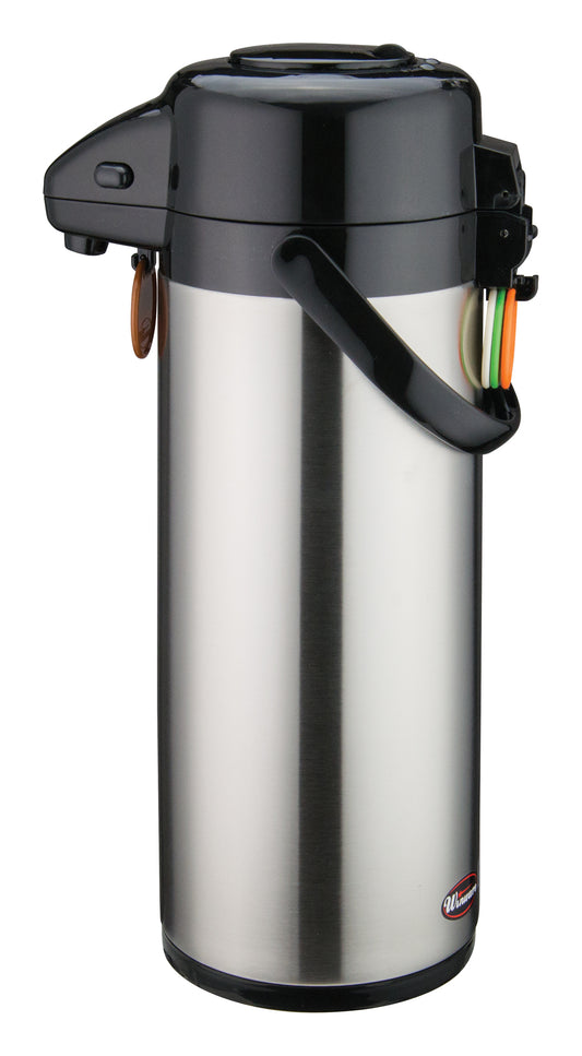 Winco APSP-930 3 L Stainless Steel Lined Airpot w/ Push Button Top