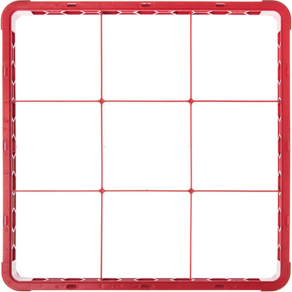 Carlisle RE9C05 Red 9-Compartment Polypropylene OptiClean Divided Glass Rack Extender 1.78"