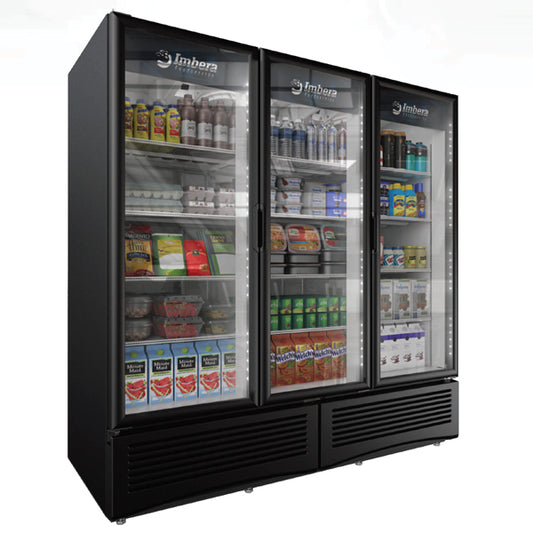 Omcan 41220 71 cu. ft. capacity 79-inch Triple Swing Door Glass Refrigeration