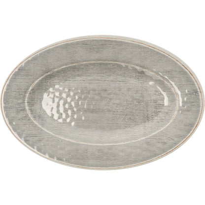 Carlisle 6402018 12" x 8" Smoke Grove Melamine Oval Plate