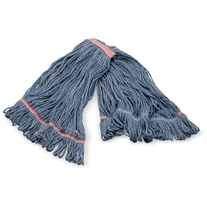 Carlisle 369325M14 Large Blue Acrylic Fiber Anti-Microbial Looped-End Mop with Red Band