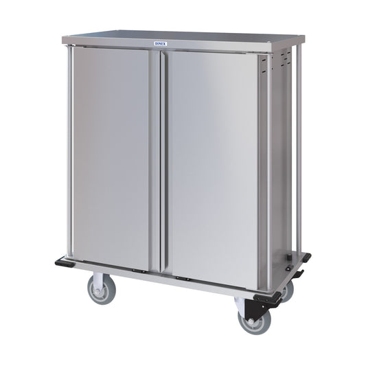 Dinex DXPTQC1T2D16 1 Tray Per Slide 16 Trays Double Door Stainless Steel Totally Quiet Compact Meal Delivery Cart