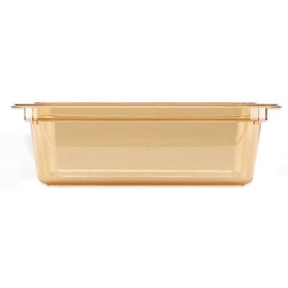 Carlisle 10421B13 1/2 Size Amber High Heat Plastic StorPlus Food Pan, 4" Deep