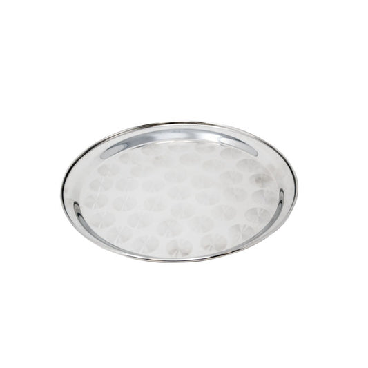 Omcan 80811 12-inch Round Stainless Steel Serving Tray