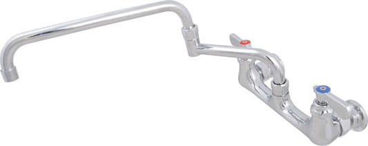 BK Resources BKF-18-G 8" Chrome-Plated Brass O.C. Optiflow Splash Mount Faucet W/18" DJ Swing Spout