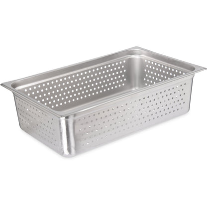 Carlisle 607006P Full-Size Stainless Steel DuraPan Light Gauge Perforated Steam Table Hotel Pan, 6" Deep