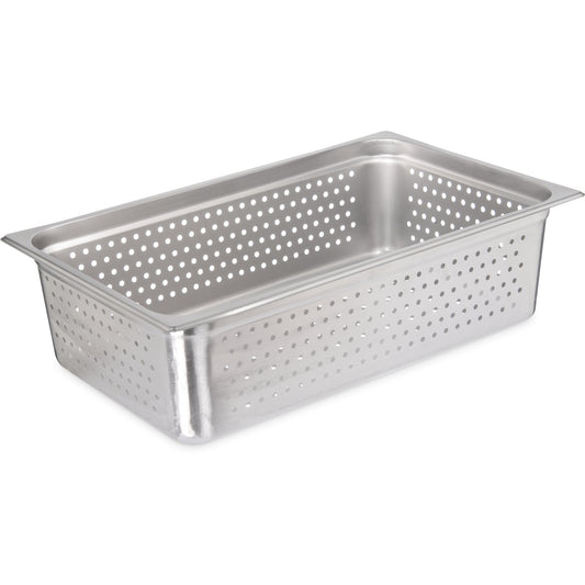 Carlisle 607006P Full-Size Stainless Steel DuraPan Light Gauge Perforated Steam Table Hotel Pan, 6" Deep