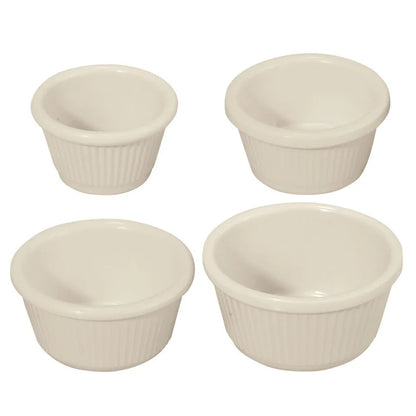 Winco RFM-4B 4 oz. Bone Fluted Ramekins