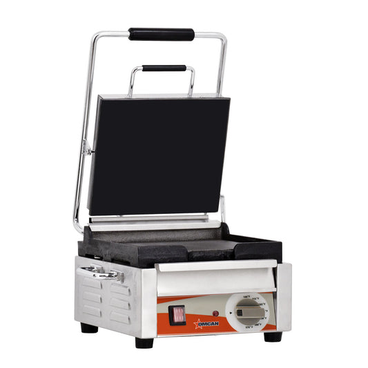 Omcan 21464 10" x 11" Single Panini Grill with Smooth Plates