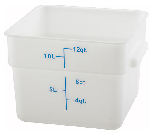 Winco PTSC-12 12 Qt. Translucent Polypropylene Storage Container