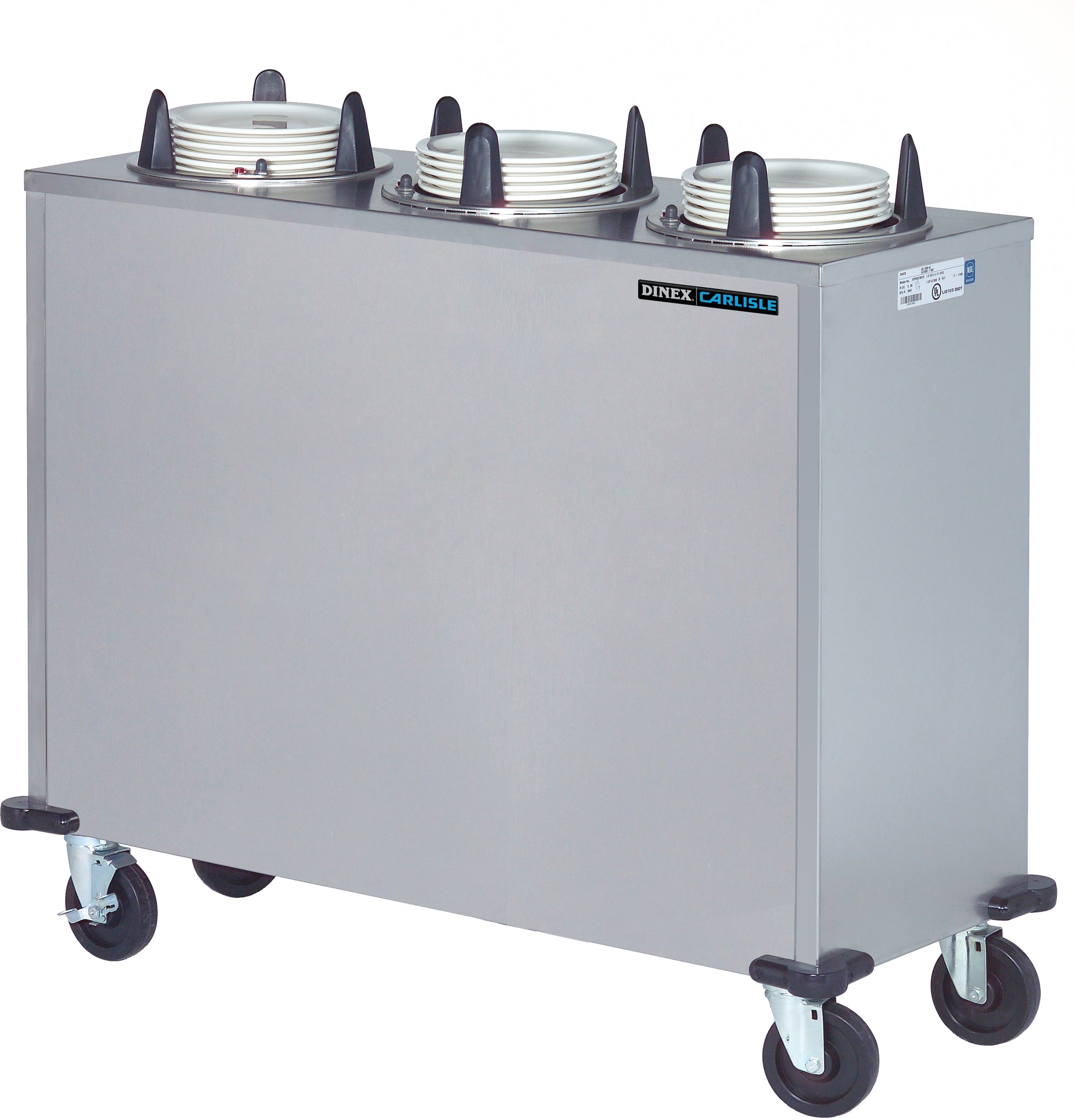 Dinex DXPIDPH3E0912 9 1/8" Plates 3 Silo Stainless Steel Heated Enclosed Plate Dispenser