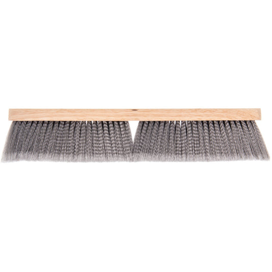 Carlisle 3621951823 18" Flo-Pac Hardwood Push Broom Head with Gray Flagged Polypropylene Bristle