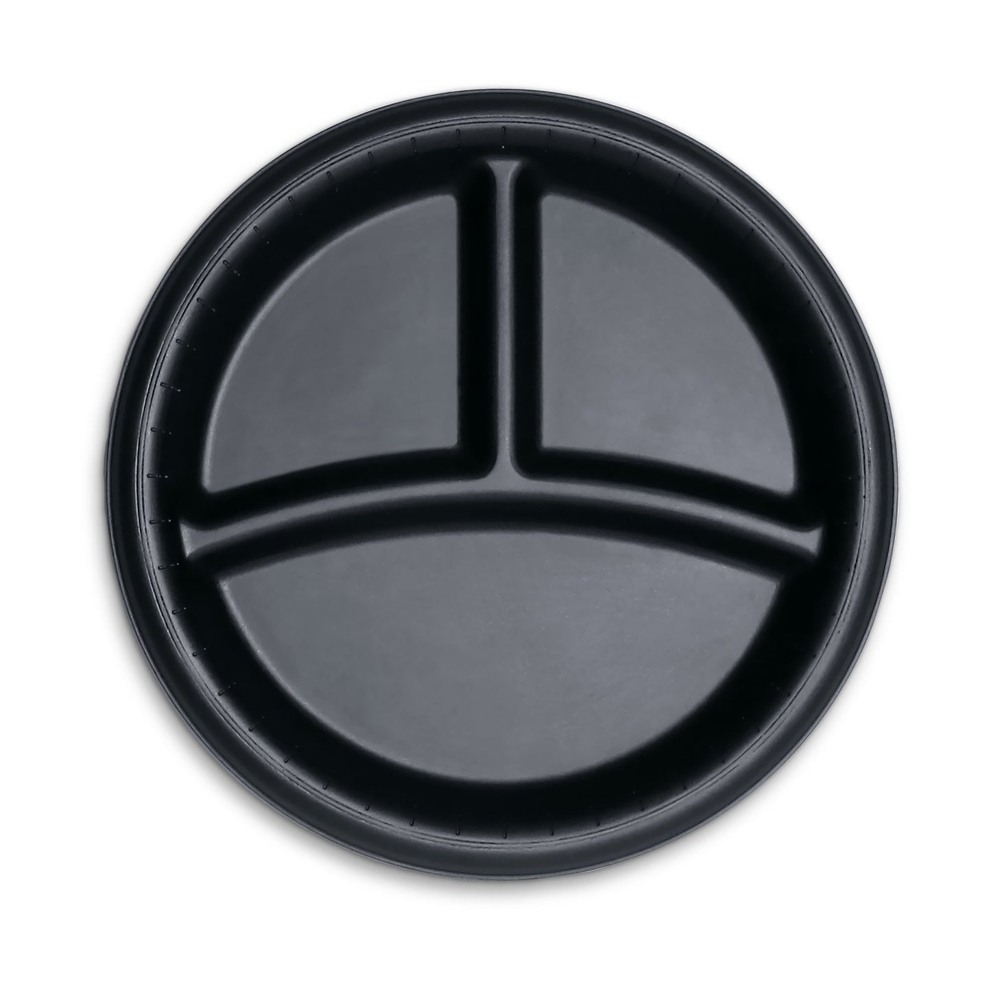 Dinex DXHHPL93C03 9" Black 3-Compartment High Heat Disposable Plate (500/cs)