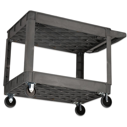 Carlisle UC452523 45" x 25" Gray 2 Shelf Polypropylene Bin Top Utility Cart
